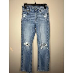 American Eagle High-Rise Distressed Skinny Jeans | Medium Wash | Stretch Denim 2